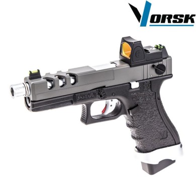 Pistola a gas gbb eu18 vented black/grey + BDS vorsk (vk-vgp-01-16-bds)