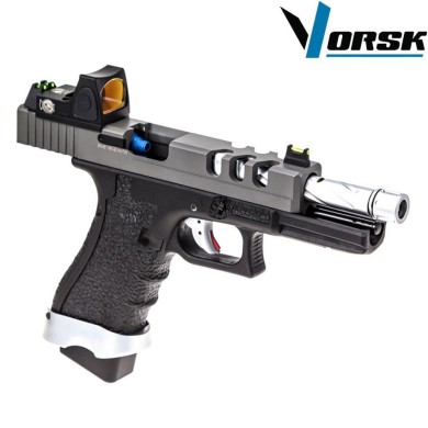 Pistola a gas gbb eu18 vented black/grey + BDS vorsk (vk-vgp-01-16-bds)
