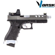 Gas gbb pistol eu18 vented black/grey + BDS vorsk (vk-vgp-01-16-bds)