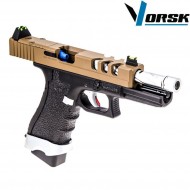 Pistola a gas gbb eu18 vented black/tan vorsk (vk-vgp-01-08)