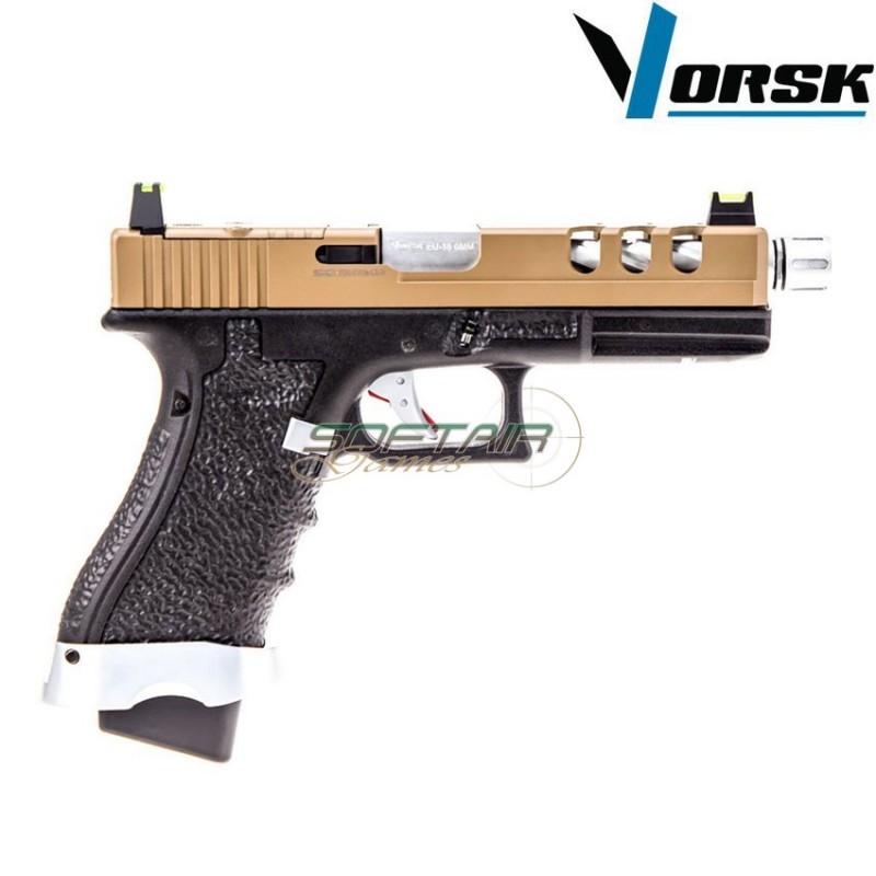 Pistola a gas gbb eu18 vented black/tan vorsk (vk-vgp-01-08)
