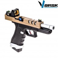 Gas gbb pistol eu18 vented black/tan + BDS vorsk (vk-vgp-01-08-bds)