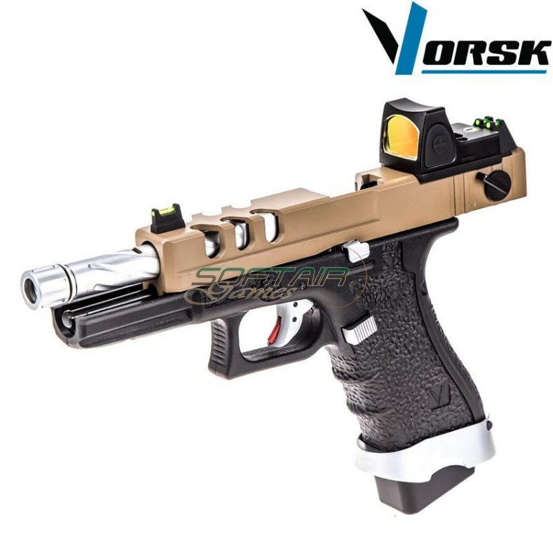 Gas gbb pistol eu18 vented black/tan + BDS vorsk (vk-vgp-01-08-bds)