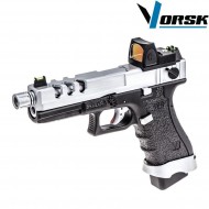 Pistola a gas gbb eu18 vented black/chrome + BDS vorsk (vk-vgp-01-24-bds)