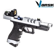 Pistola a gas gbb eu18 vented black/chrome + BDS vorsk (vk-vgp-01-24-bds)