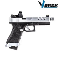 Gas gbb pistol eu18 vented black/chrome + BDS vorsk (vk-vgp-01-24-bds)