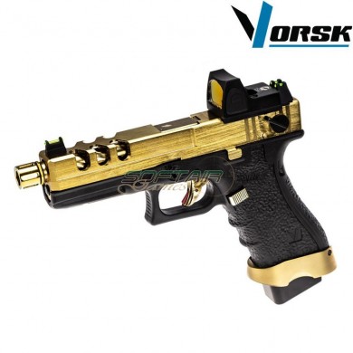 Gas gbb pistol eu18 vented black/gold + BDS vorsk (vk-vgp-01-28-bds)