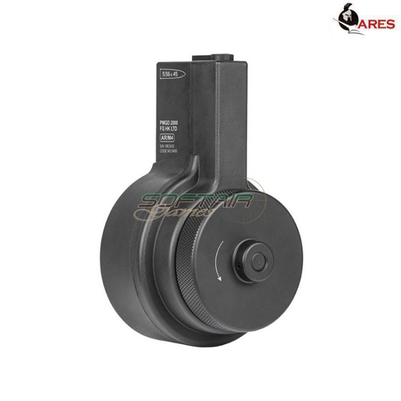 Manual drum magazine 2150 rounds for m4 black ares (ar-mag043)