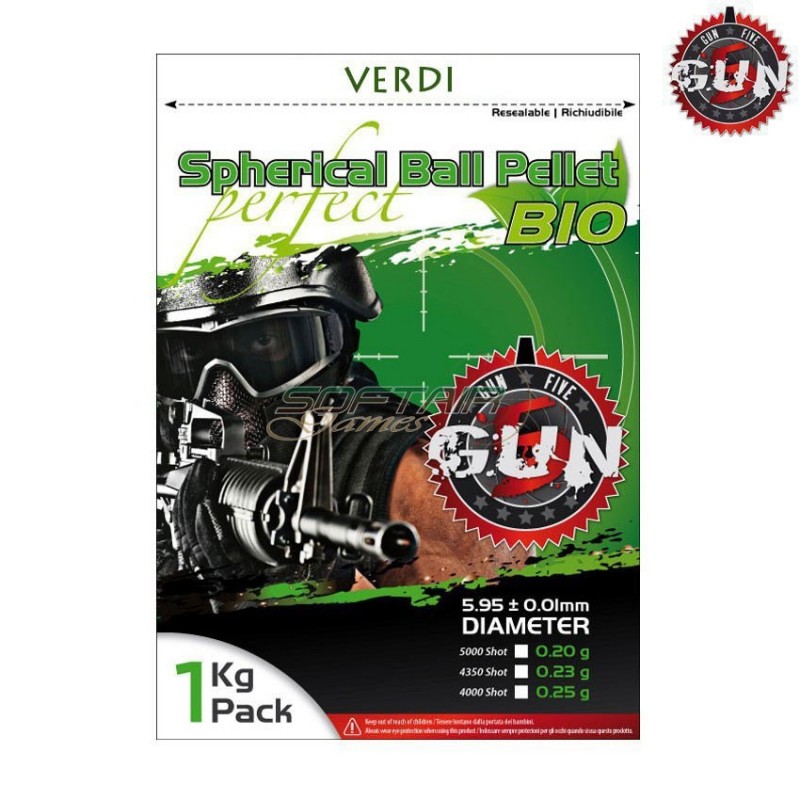 Pallini Biodegradabili Verdi Perfect Spherical 0.28gr 3570bb Gun Five (gf028biog)