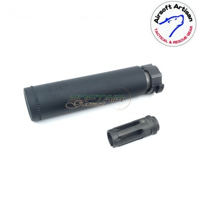 Silencer fh556 style & fh212a flash hider black sf type 14mm ccw airsoft artisan (aa-sil-10-bk-a)