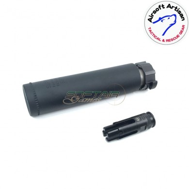 Silenziatore fh556 style & fh216a spegnifiamma black sf type 14mm ccw airsoft artisan (aa-sil-10-bk-c)