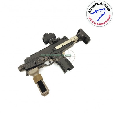 Calcio retrattile type a per mp9/tp9 ksc/kwa/asg black airsoft artisan (aa-mp9-01-bk)