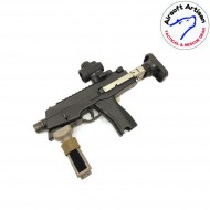 Retractable stock type a for mp9/tp9 ksc/kwa/asg dark earth airsoft artisan (aa-mp9-01-de)