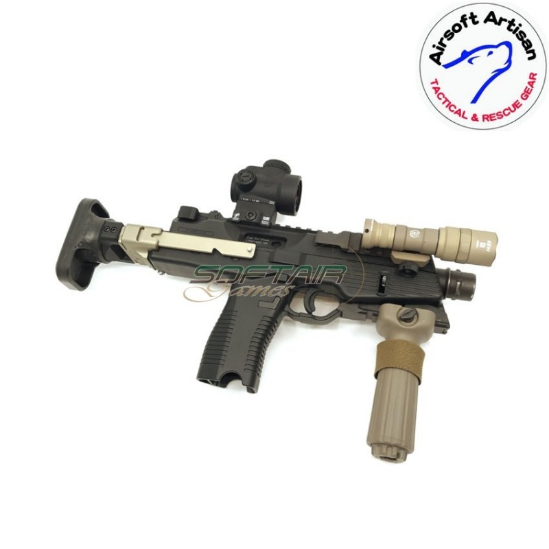Calcio retrattile type a per mp9/tp9 ksc/kwa/asg dark earth airsoft artisan (aa-mp9-01-de)