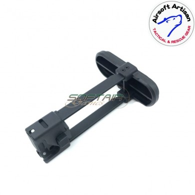 Retractable stock type b for mp9/tp9 ksc/kwa/asg black airsoft artisan (aa-mp9-02-bk)