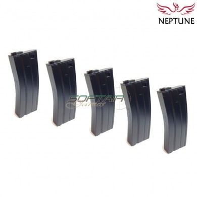 Set 5 mid-caps magazines 110bb in black polymer for m4/m16 aeg neptune (nte-003-5)
