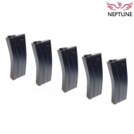 Set 5 mid-caps magazines 110bb in black polymer for m4/m16 aeg neptune (nte-003-5) Set 5 mid-caps magazines 110bb in black polymer for m4/m16 aeg neptune (nte-003-5)