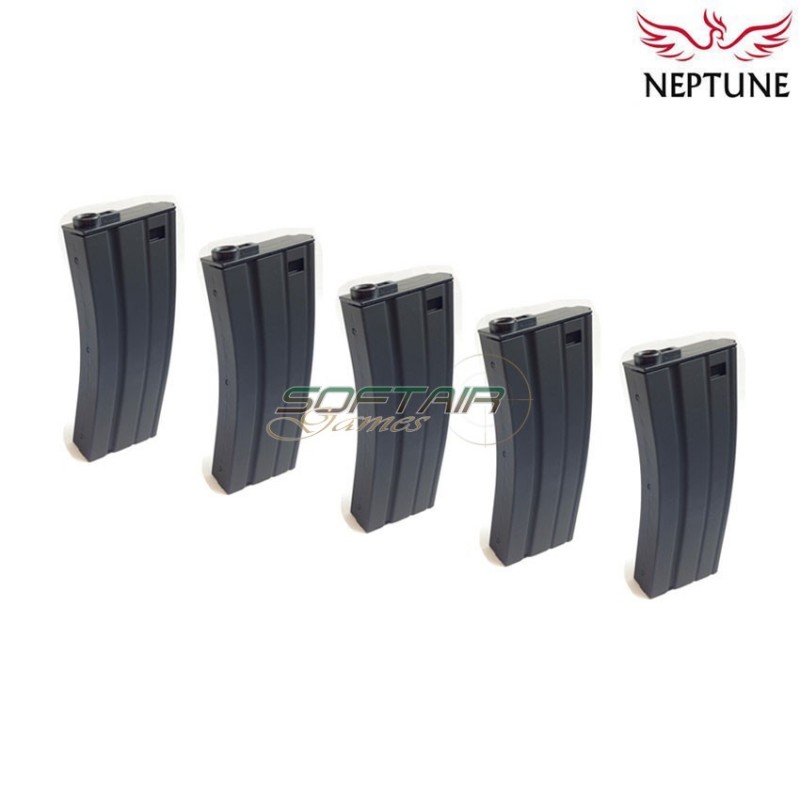 Set 5 caricatori monofilari 110bb in metallo black per m4/m16 aeg neptune (nte-005-5)
