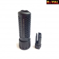 Silencer & flash hider kac style QDC/CQB 5" black 14mm ccw royal (sil-kac-5-bk)