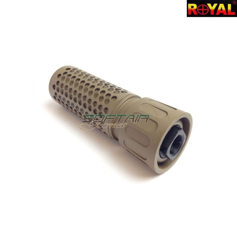 Silencer & flash hider kac style QDC/CQB 5" tan 14mm ccw royal (sil-kac-5-tan) Silencer & flash hider kac style QDC/CQB 5" tan 14mm ccw royal (sil-kac-5-tan)