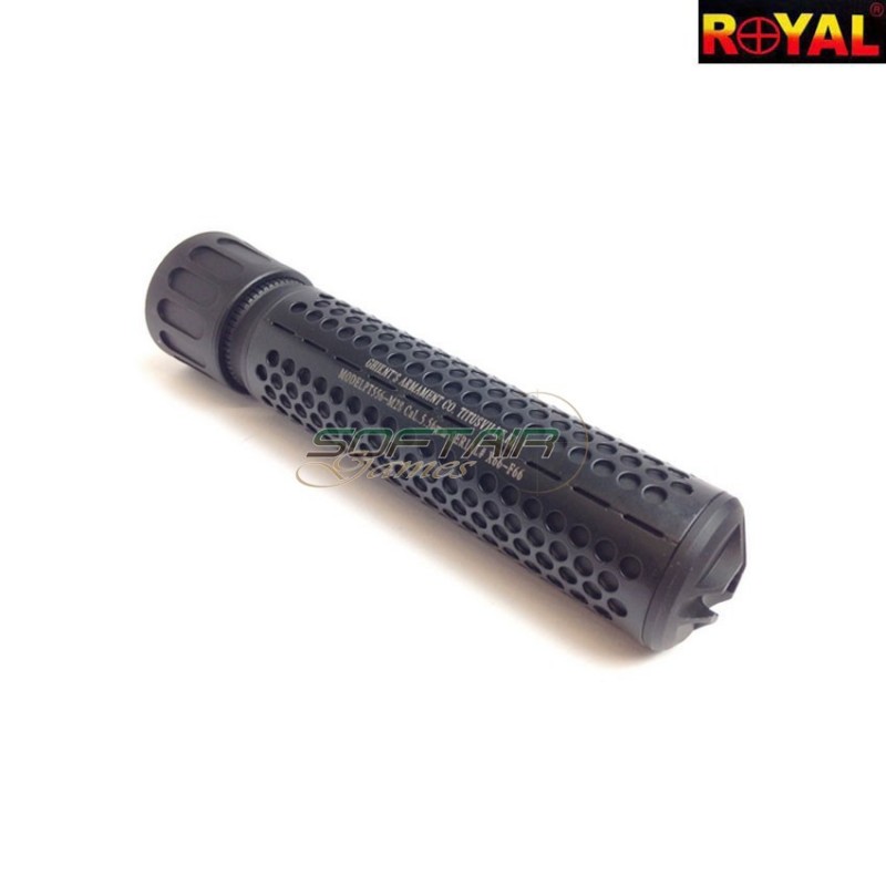 Silencer & flash hider kac style QDC/CQB 7" black 14mm ccw royal (sil-kac-7-bk)