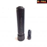 Silenziatore & spegnifiamma kac style QDC/CQB 7" black 14mm ccw royal (sil-kac-7-bk)