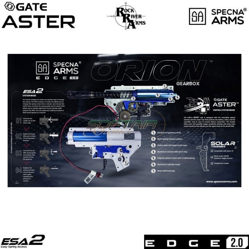 Electric rifle sa-e03 rra m4 sopmod carbine edge 2.0™ black specna arms® (spe-01-030858)