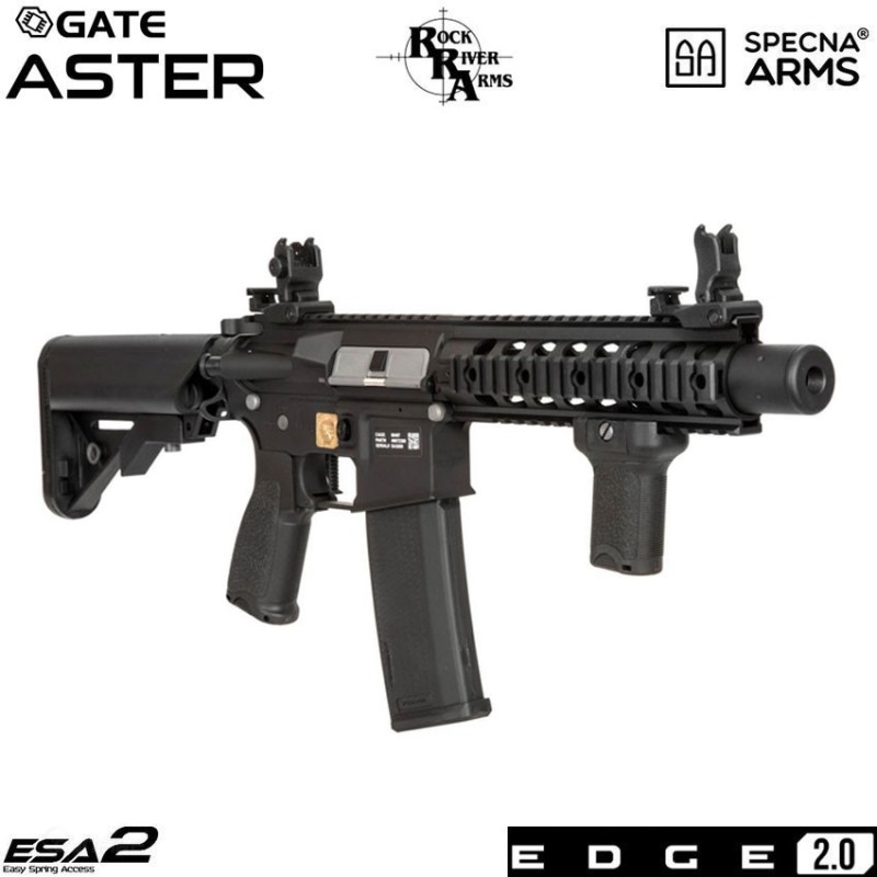 Electric rifle sa-e05 rra m4 cqb silenced carbine edge 2.0™ black specna arms® (spe-01-030860)