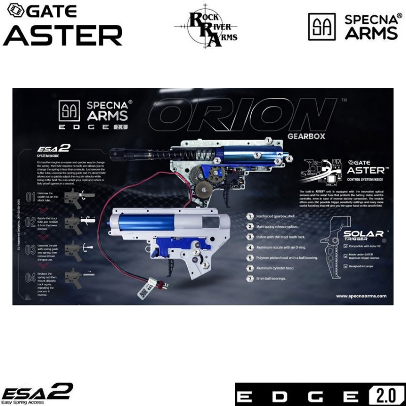 Electric rifle sa-e05 rra m4 cqb silenced carbine edge 2.0™ black specna arms® (spe-01-030860)