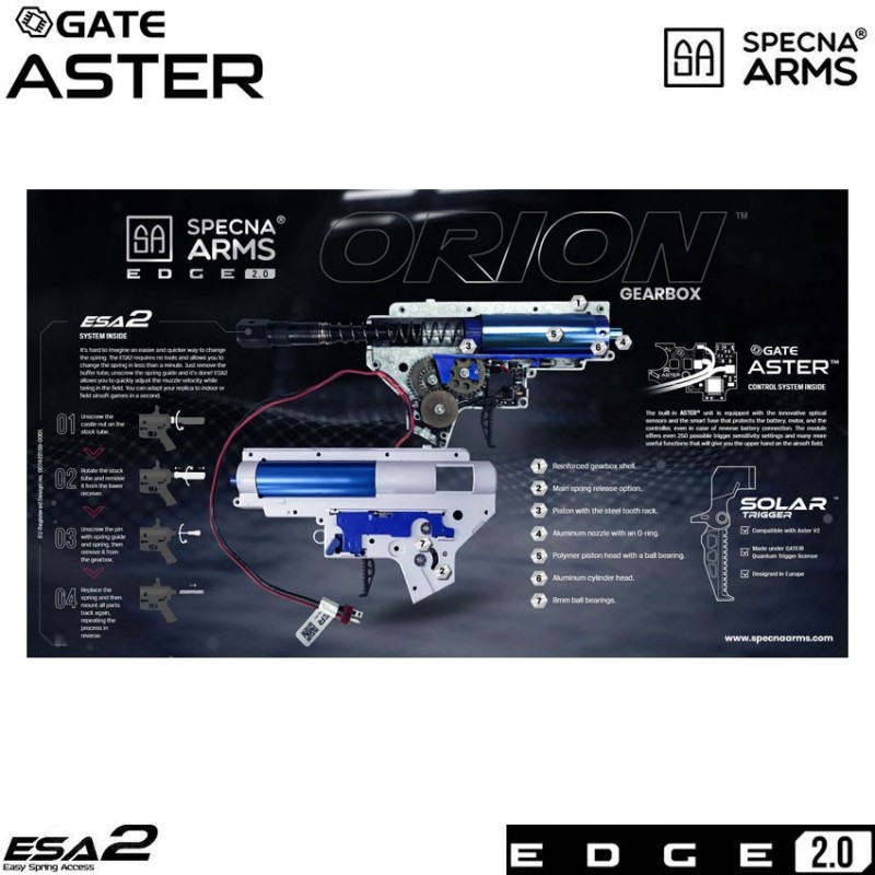 Electric rifle sa-e06 m4 urx carbine edge 2.0™ black specna arms® (spe-01-030862)