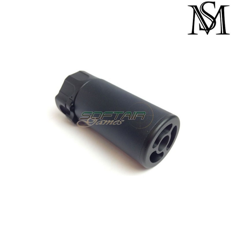 Silencer & flash hider surefire style warden black 14mm ccw milsim series (ms-260-bk)