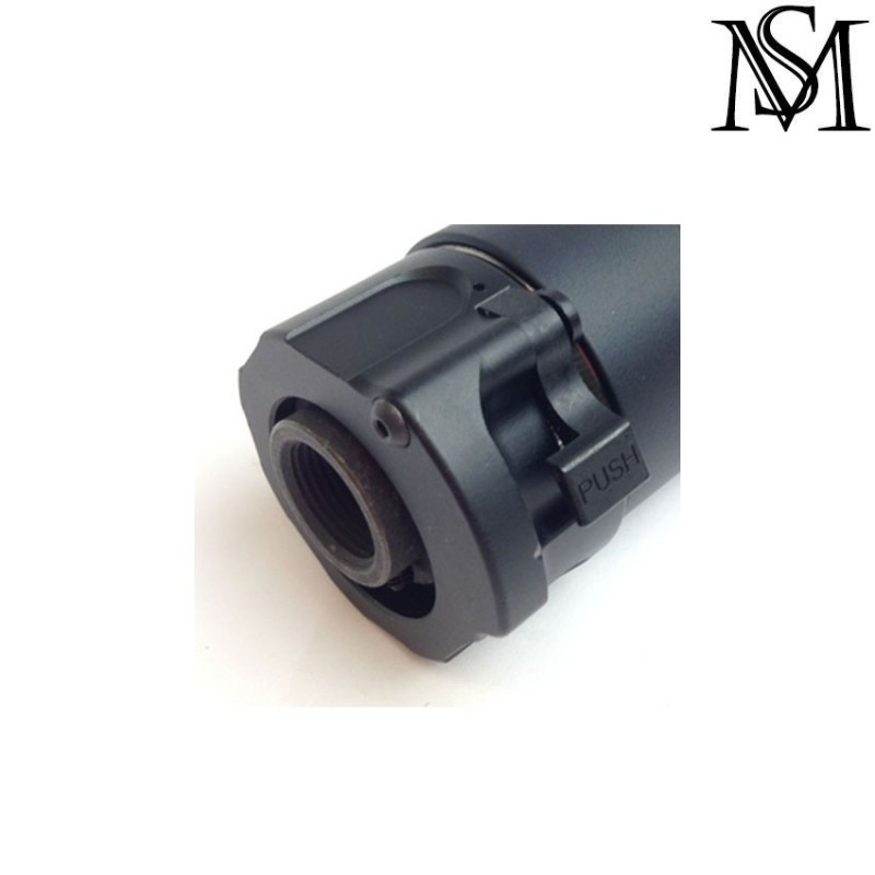Silenziatore & spegnifiamma surefire style warden black 14mm ccw milsim series (ms-260-bk)