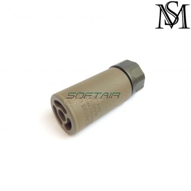 Silenziatore & spegnifiamma surefire style warden dark earth 14mm ccw milsim series (ms-260-de)