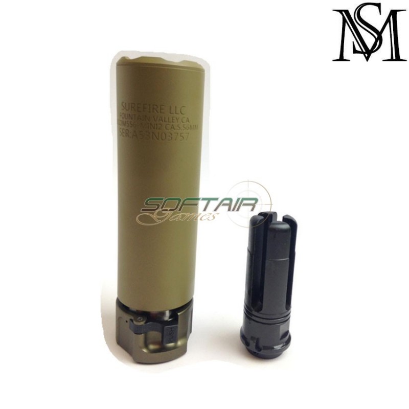 Silencer & flash hider surefire style socom556-mini2 dark earth 14mm ccw milsim series (ms-261-de) Silencer & flash hider surefire style socom556-mini2 dark earth 14mm ccw milsim series (ms-261-de)
