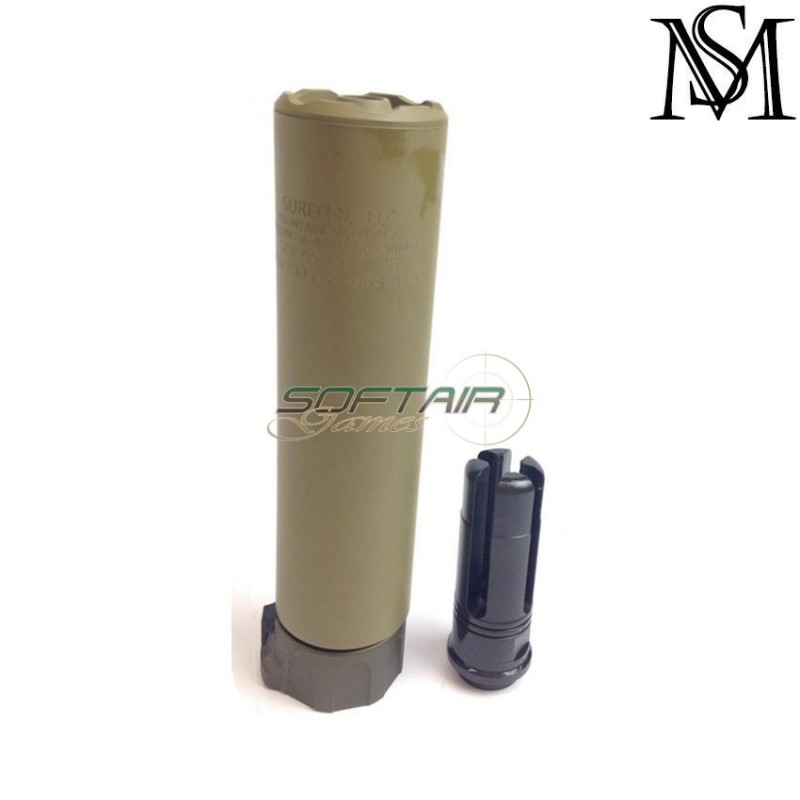 Silencer & flash hider surefire style socom556-rc2 dark earth 14mm ccw milsim series (ms-262-de)