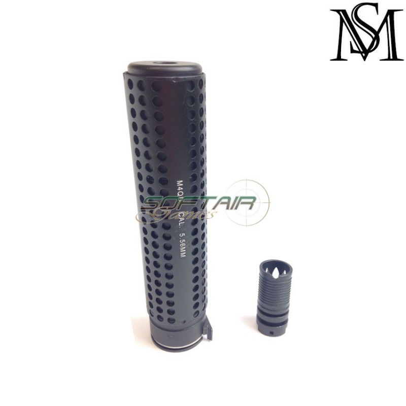 Silenziatore & spegnifiamma knight's armament mk18 style qd black 14mm ccw milsim series (ms-184-bk)