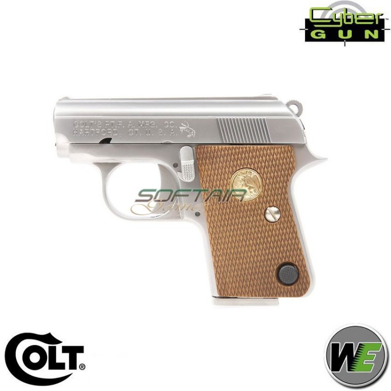 WE Colt 25 Auto CT25 Full Metal Gas Blowback Airsoft Pistol - Black