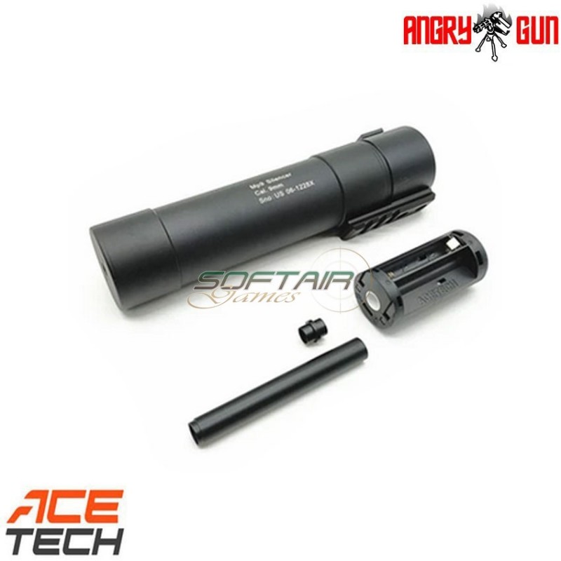 Tracer GEN.2 version black silencer for mp9 angry gun (ag-mp9t-g2) Tracer GEN.2 version black silencer for mp9 angry gun (ag-mp9t-g2)