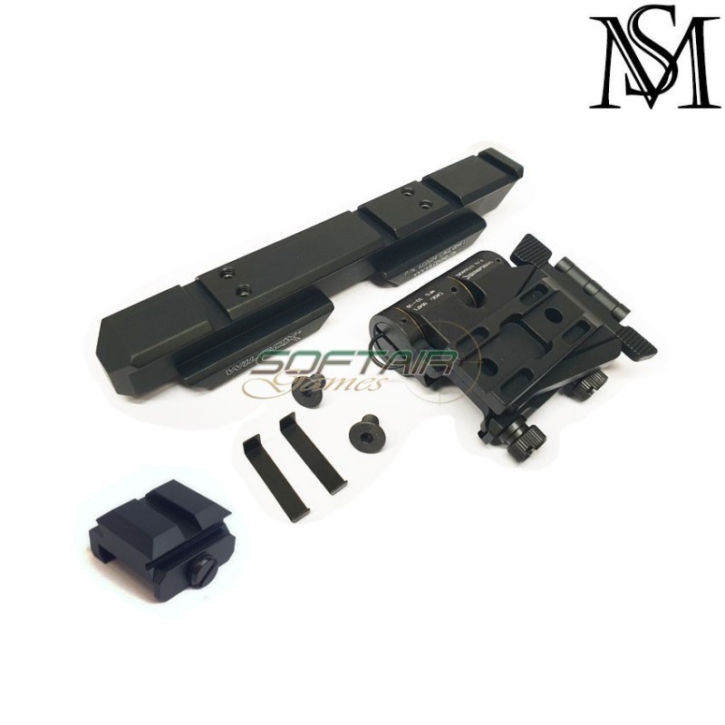 Side Flip Mount Set Wilcox Type Black Milsim Series (ms-721-bk)