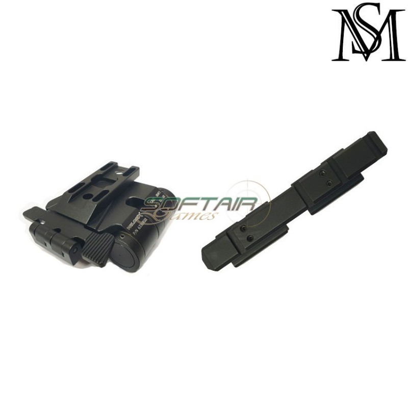 Side Flip Mount Set Wilcox Type Black Milsim Series (ms-721-bk)