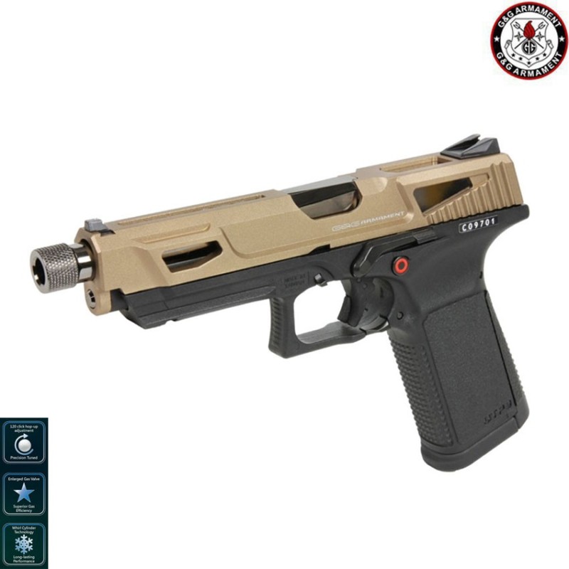 Gas gbb pistol Gtp9 MS DST black/bronze metal slide G&g (gg-gtp9msdst)