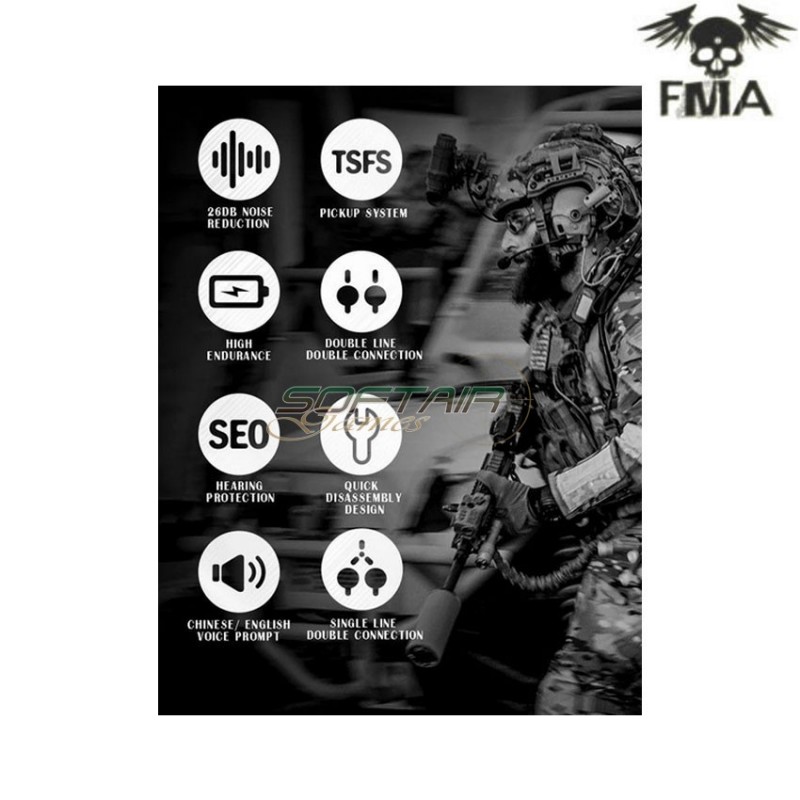 Fcs amp style noise reduction cuffie dark earth fma (fma-tb1372-de)