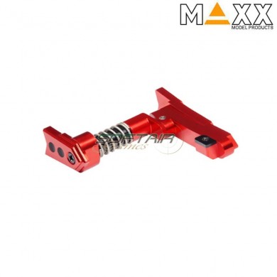 CNC aluminum advanced magazine release m4 STYLE A red maxx model (mx-mar001sar)