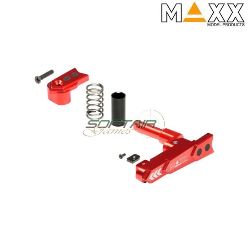 CNC aluminum advanced magazine release m4 STYLE A red maxx model (mx-mar001sar)