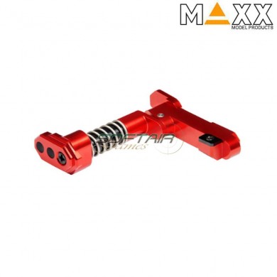 CNC aluminum advanced magazine release m4 STYLE B red maxx model (mx-mar001sbr)