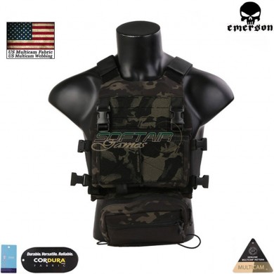 Vest fcs style multicam® black genuine usa c/mk chest rig set emerson (em7407mcbk)