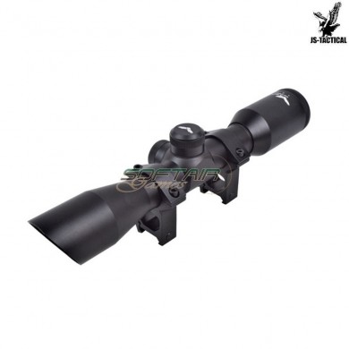 Compact scope zoom 4x lens 32mm black js tactical (js-4x32compact)
