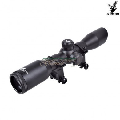 Compact scope zoom 4x lens 32mm black js tactical (js-4x32compact)