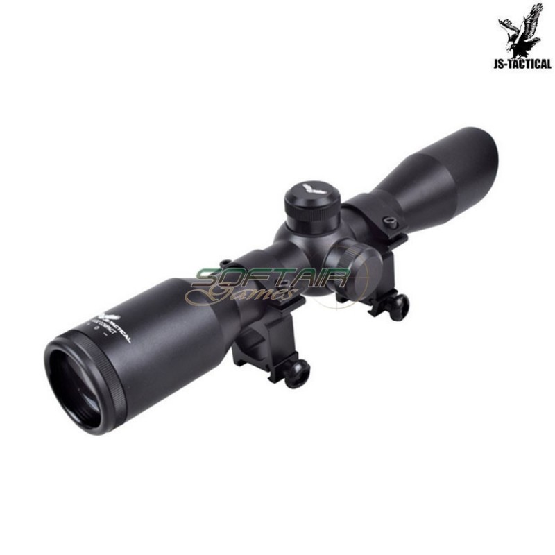 Compact scope zoom 4x lens 32mm black js tactical (js-4x32compact)