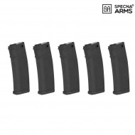 SET 5 caricatori s-mag monofilari polimero 125bb black per m4/m16 specna arms® (spe-05-025718)